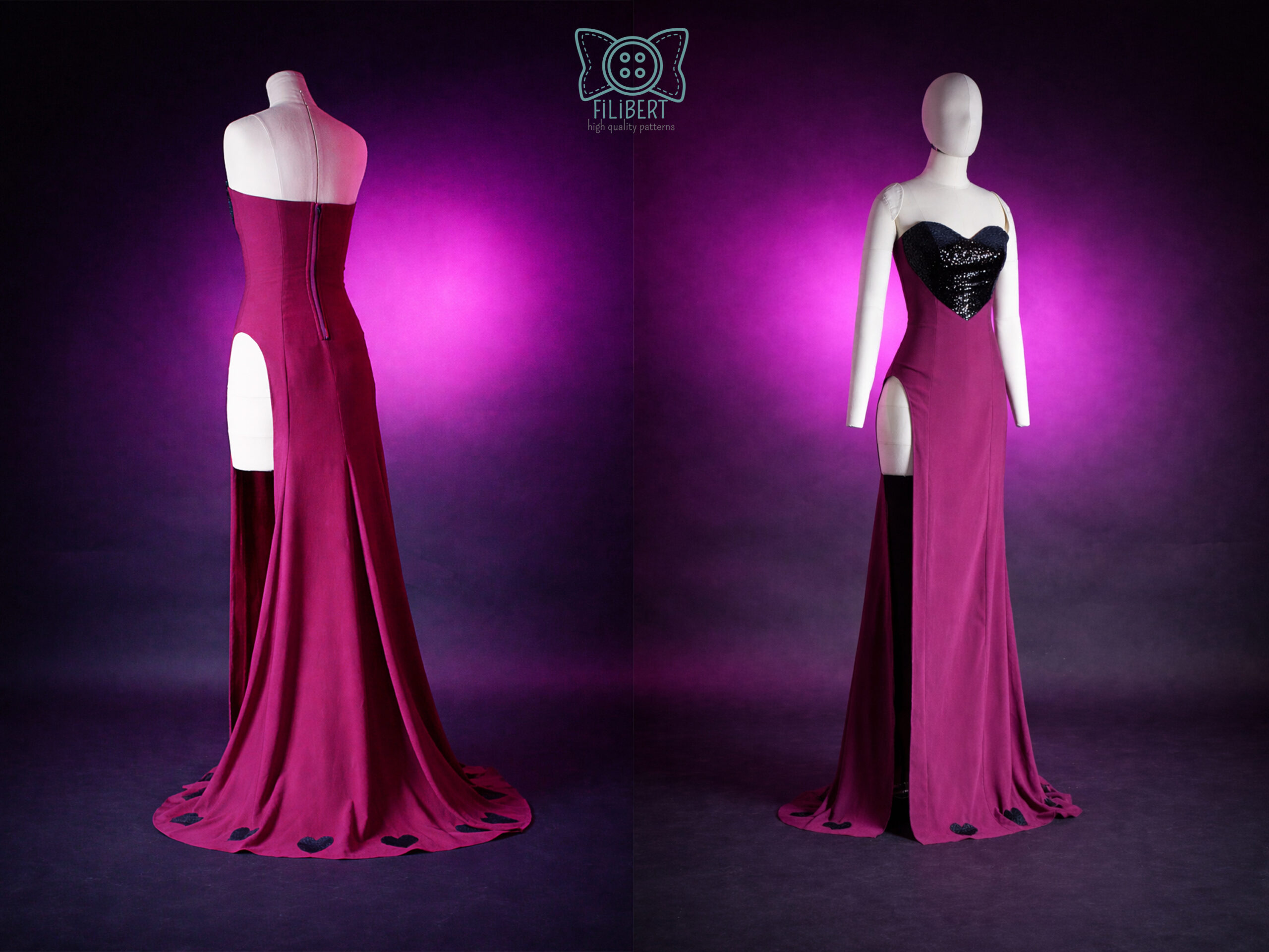 ANGEL DUST DRAG DRESS inspired from Hazbin Hotel PDF PATTERN – Image 3