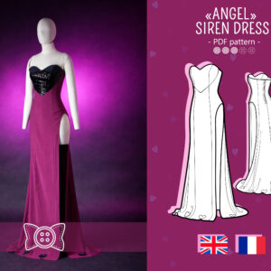 ANGEL DUST DRAG DRESS inspired from Hazbin Hotel PDF PATTERN