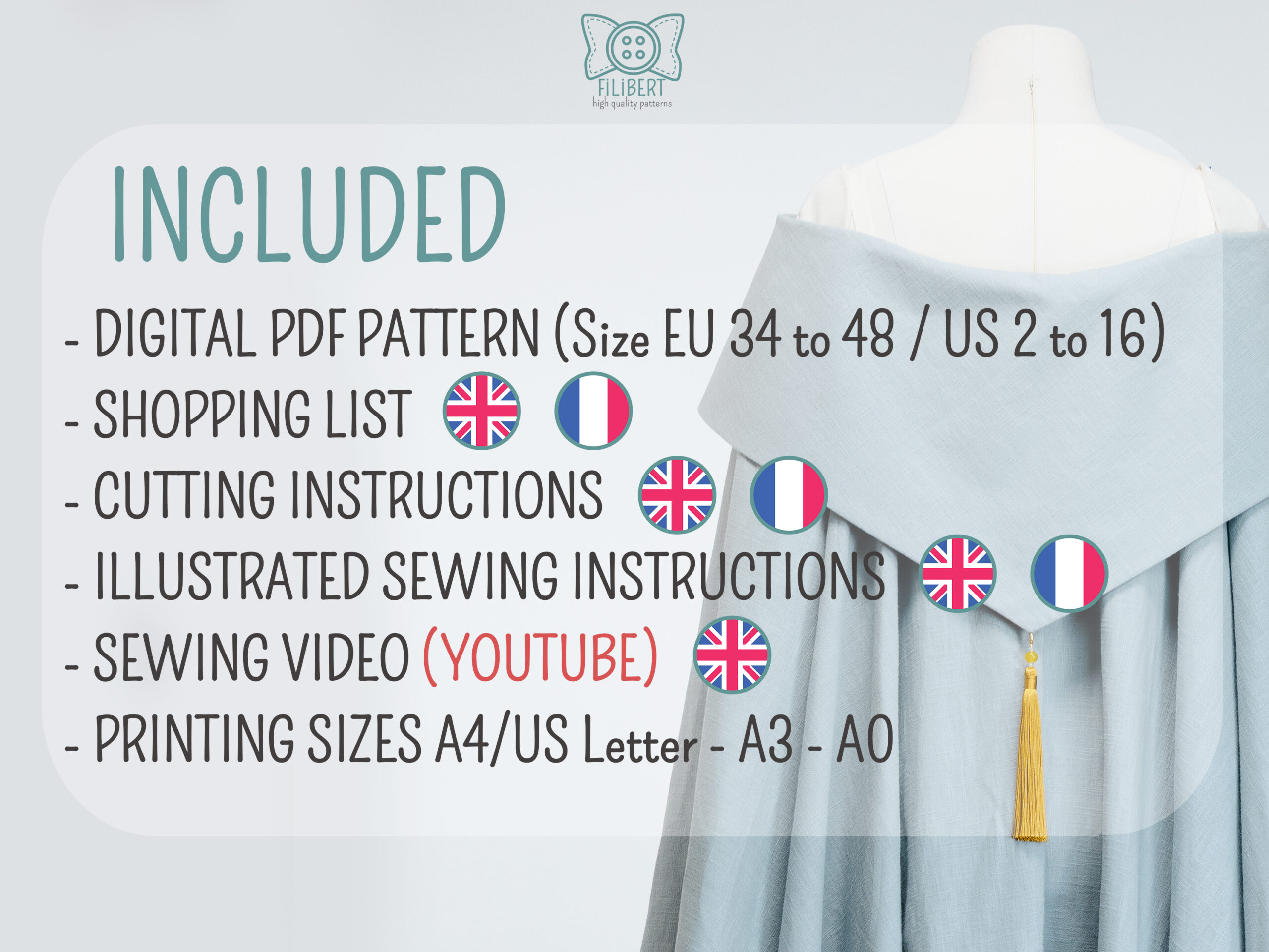 QIFREY CLOAK PDF pattern - Wizard cloak – Image 5