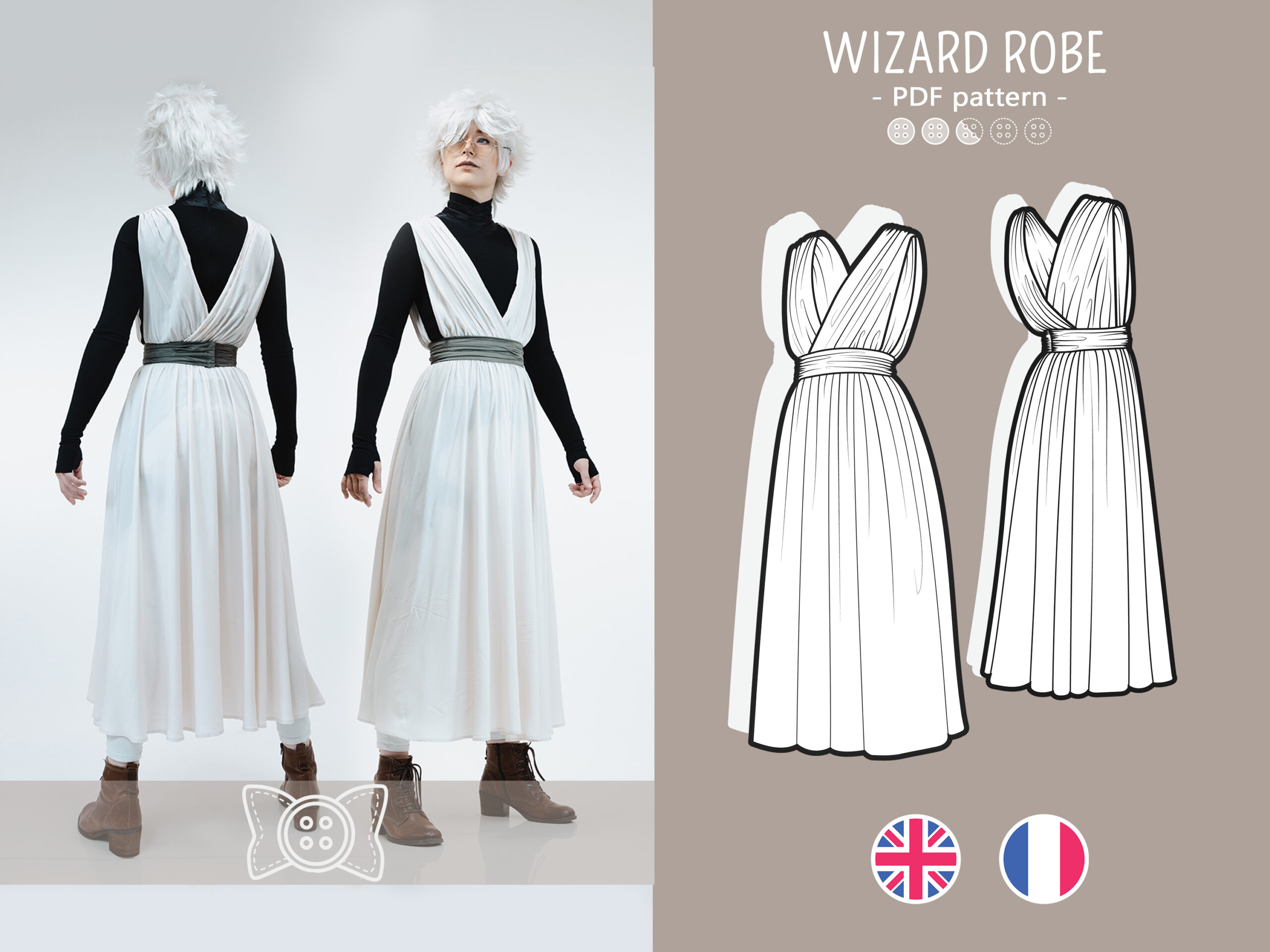 QIFREY tabard dress PDF pattern – Wizard/LARP pattern
