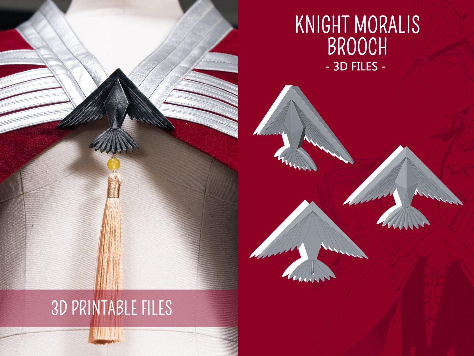 3D FILES - KNIGHT MORALIS BROOCH